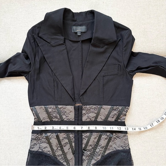 Michael Costello x REVOLVE Claudette Sheer Lace Corset Blazer Jumpsuit in Black - Picture 9 of 9